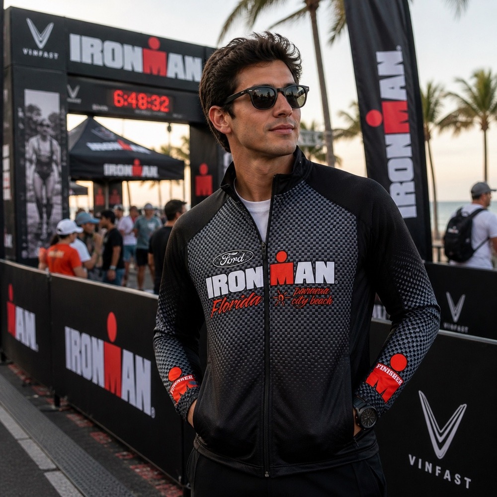 Sugoi Mens Ironman Florida Finisher Cycling Jacket Black Gray Orange Large L